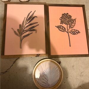 Hobby Lobby Botanical Wall Art in Coral and Peach